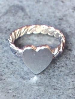 Silverring 925 Hjärta flätad ring