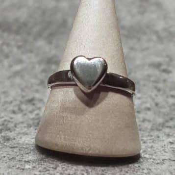 Silverring 925 Slät ring med hjärta