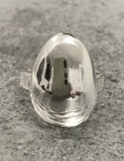 Silverring 925 Äggring halvrund