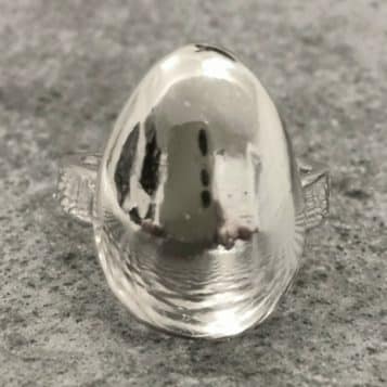Silverring 925 Äggring halvrund